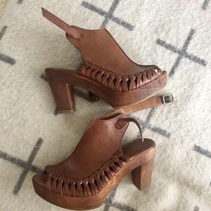 Brown chunky heel